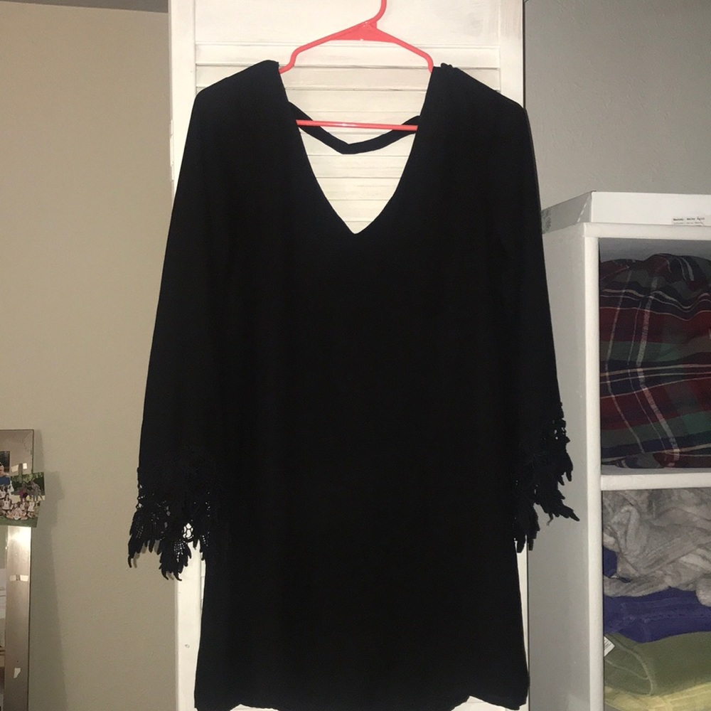 Long Sleeve Black Mini Dress